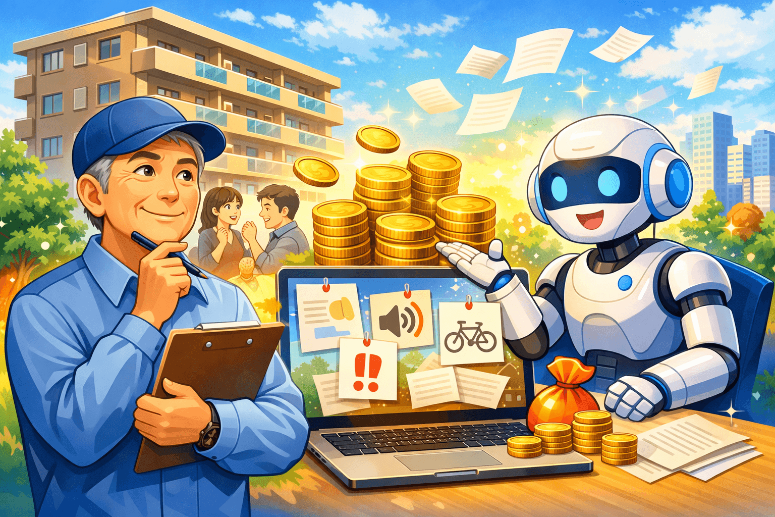 マンション管理員歴20年超の経験が副収入に変わる｜AIで作る「掲示文テンプレート販売」で月1〜3万円