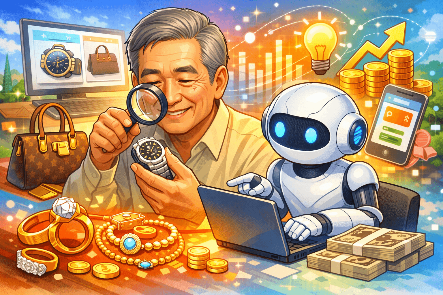 質屋歴35年の目利き力×AIで月3〜5万円｜鑑定経験をオンラインで収益化する方法